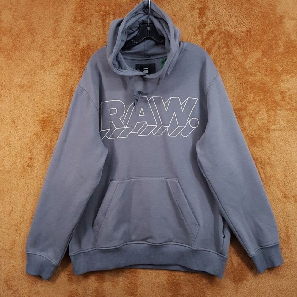 G STAR Hoodie Mens XXL Grey RAW 3D Logo Sweatshirt $130